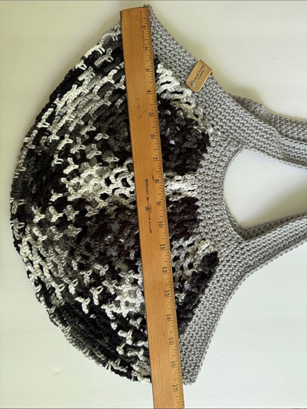 Handmade Crochet Market Bag Shoulder Bag Crochet Handbag - 100% Cotton - Picture 7 of 8